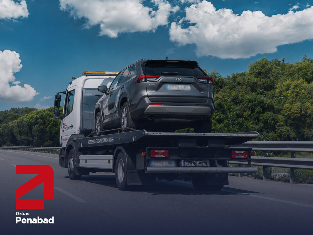 Traslado de vehículos con grúa plataforma Grúas Penabad